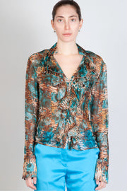  Camicia Fantasia Con Ruches Blugirl Donna Multicolor
