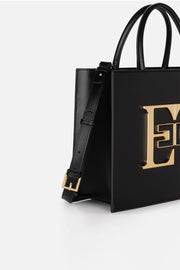  Borsa A Mano Media Con Logo Elisabetta Franchi Donna Nero