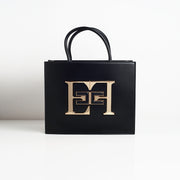  Borsa A Mano Media Con Logo Elisabetta Franchi Donna Nero