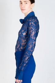  Camicia In Pizzo Blu Blugirl Donna