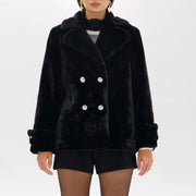  Cappotto Corto In Eco-pelliccia Blugirl Donna Nero