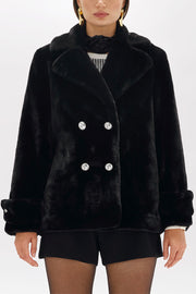  Cappotto Corto In Eco-pelliccia Blugirl Donna Nero