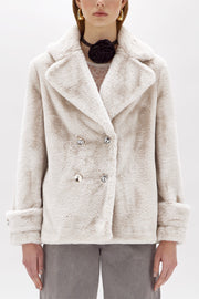  Cappotto Corto In Eco-pelliccia Blugirl Donna Bianco