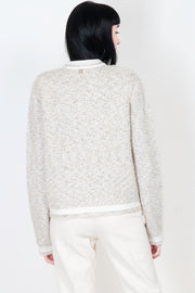  Cardigan In Filato Bouclè Con Strass Blugirl Donna Bianco