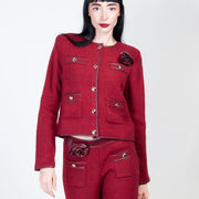  Giacca In Bouclè Con Spilla Blugirl Donna Rosso