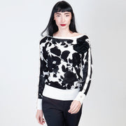  Maglia Double Face Con Spilla A Fiore Blugirl Donna Nero