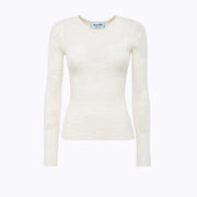  Maglia In Punto Pizzo Blugirl Donna Bianco