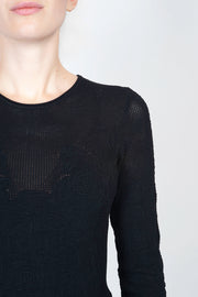  Maglia In Punto Pizzo Blugirl Donna Nero