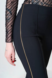  Pantalone In Crêpe Stretch Con Zip Elisabetta Franchi Donna Nero