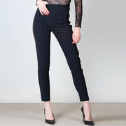  Pantalone In Crêpe Stretch Con Zip Elisabetta Franchi Donna Nero