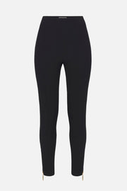  Pantalone In Crêpe Stretch Con Zip Elisabetta Franchi Donna Nero