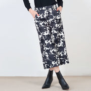  Pantalone Jacquard Rose Ricamato Blugirl Donna Nero