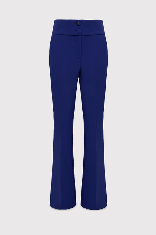 Pantaloni flare in crêpe stretch