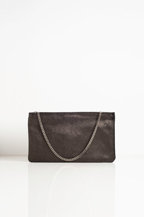 Pochette Midnight in pelle metallizzata