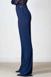  Tailleur In Crêpe Stretch Con Giacca E Pantalone Elisabetta Franchi Donna Blu