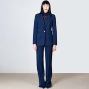  Tailleur In Crêpe Stretch Con Giacca E Pantalone Elisabetta Franchi Donna Blu