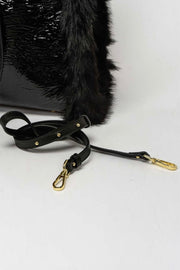  Borsa Atena Grande In Faux Fur E Pelle Reversibile My Best Bag Donna Nero