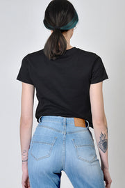  T-shirt Cropped Con Piercing Elisabetta Franchi Donna Nero
